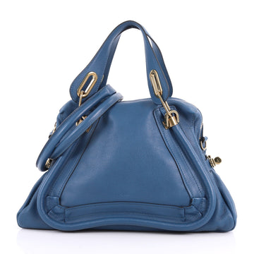 Chloe Paraty Top Handle Bag Leather Medium Blue 3352902