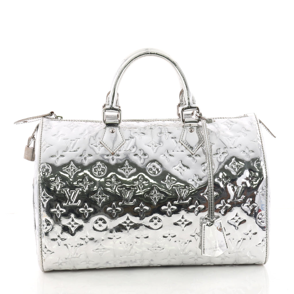 Louis Vuitton Speedy Handbag Miroir PVC 30 Gray 375282