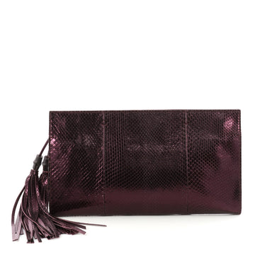 Gucci Nouveau Clutch with Tassels Python XL Purple 33548