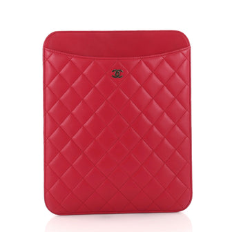 Chanel CC iPad Cover Quilted Lambskin Pink 3354804