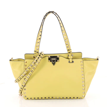 Valentino Rockstud Tote Soft Leather Small Yellow 3357903
