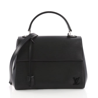 Louis Vuitton Cluny Top Handle Bag Epi Leather MM Black 3358001