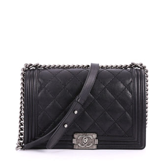 Buy Chanel Double Stitch Boy Flap Bag Quilted Calfskin New 3359601