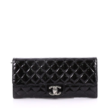Chanel Wallet On Chain Clutch Quilted Patent East West Black 3362303