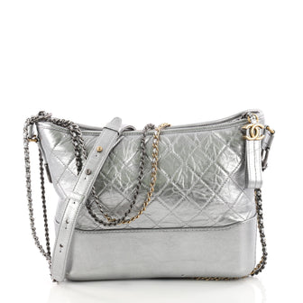 Chanel Gabrielle Hobo Quilted Aged Calfskin Medium Silver 3363401