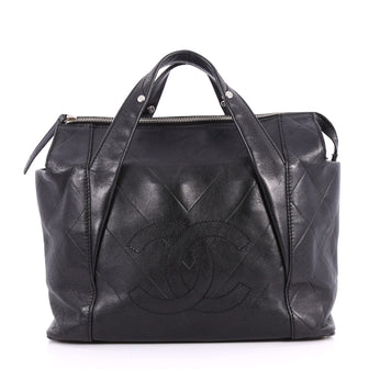Chanel All Day Long Tote Chevron Leather Medium Black 3364201