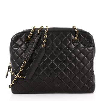Chanel Vintage Camera Bag Quilted Leather Large Black 3364501