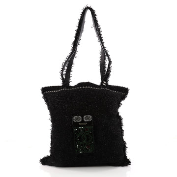 Chanel Shopping Tote Embellished Tweed Large Black 3364701
