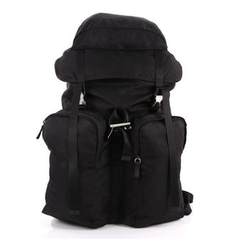 Prada Double Buckle Backpack Tessuto Black 3365303