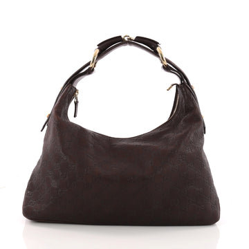 Gucci Horsebit Hobo Guccissima Leather Medium Brown 3366301