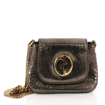  Gucci 1973 Crossbody Bag Python Small Green 3366302