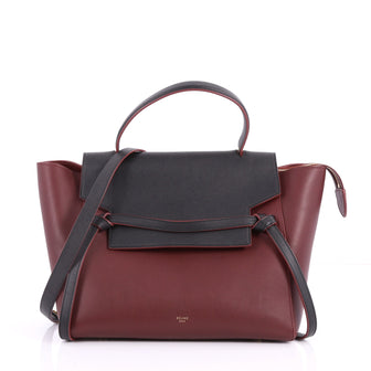 Celine Bicolor Belt Bag Leather Mini Red 3367102