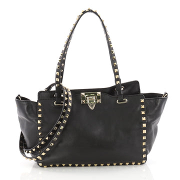 Valentino Rockstud Tote Soft Leather Small Black 3370105