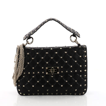 Valentino Rockstud Spike Flap Bag Quilted Leather Medium 3371102