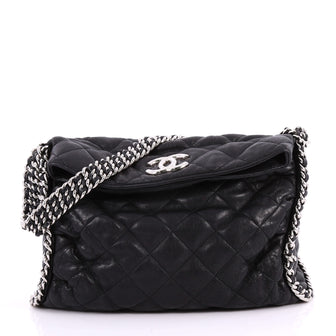 Chanel Chain Around Hobo Quilted Washed Lambskin Black 3371301