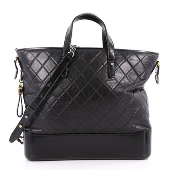 Chanel Gabrielle Shopping Tote Quilted Calfskin Large Black 3371401