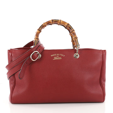 Gucci Bamboo Shopper Tote Leather Medium Red 3372105