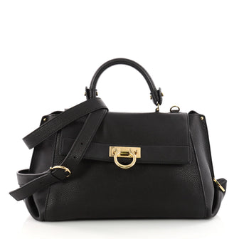 Salvatore Ferragamo Sofia Satchel Pebbled Leather Medium 3373001
