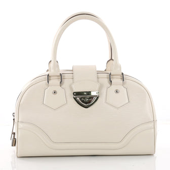 Louis Vuitton Montaigne Bowling Bag GM White Leather for sale online