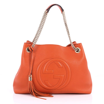 Gucci Soho Chain Strap Shoulder Bag Leather Medium Orange 3375801