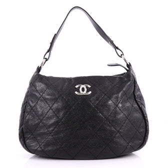 Chanel On The Road Hobo Quilted Leather Black 3376702