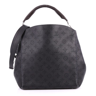 Louis Vuitton Babylone Handbag Mahina Leather PM Black 3376902