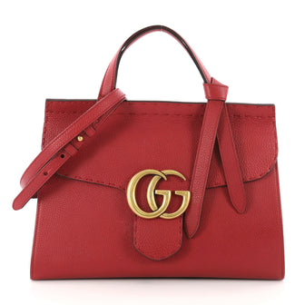 Gucci GG Marmont Top Handle Bag Leather Small Red 3377202