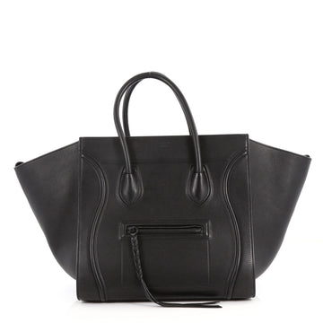 Celine Phantom Handbag Grainy Leather Medium Black 3377502