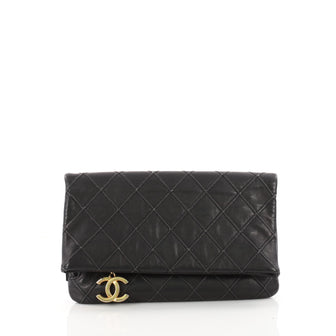 Chanel Thin City Clutch Quilted Calfskin Small Black 3377701