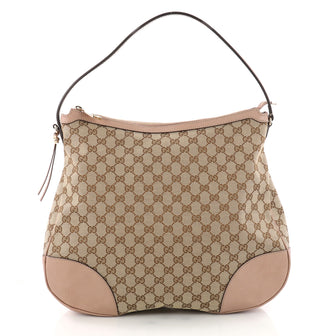 Gucci Bree Hobo GG Canvas with Leather Large Brown 3377801