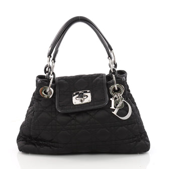 Christian Dior Charming Lock Tote Cannage Quilt Nylon Small Black 3378802