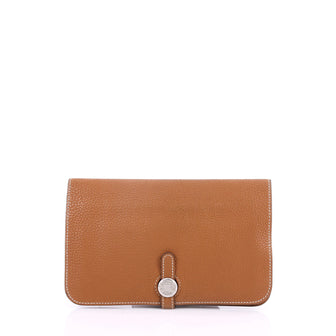Hermes Dogon Combined Wallet Leather Brown 3379404