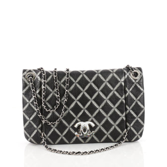 Chanel Crystal CC Chain Flap Bag Hand Painted Leather 3380401