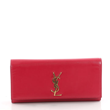 Saint Laurent Classic Monogram Clutch Leather Long Pink 3380701