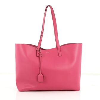 Saint Laurent Shopper Tote Leather Large Pink 3382801