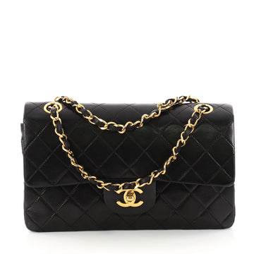 Chanel Vintage Classic Double Flap Bag Quilted Lambskin Small Black 3383501