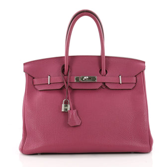Hermes Birkin Handbag Pink Togo with Palladium Hardware Purple 3384201