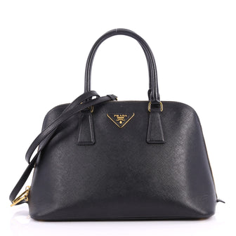 Prada Promenade Handbag Saffiano Leather Medium Black 3385203