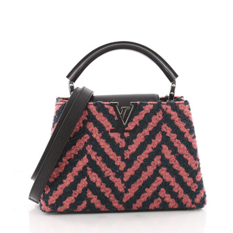 Louis Vuitton Capucines Handbag Chevron Tweed with 3387601