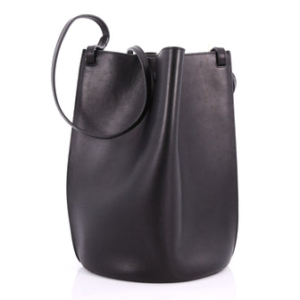 Celine Pinched Bag Leather Medium Black 3387701