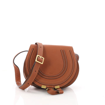 Chloe Marcie Crossbody Bag Leather Mini Brown 3387801