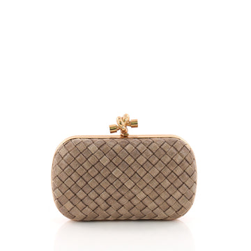  Bottega Veneta Box Knot Clutch Intrecciato Brass Small gold 3388201