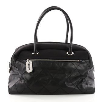 Chanel Biarritz Duffle Bag Quilted Canvas Large Black 3388504