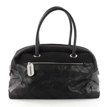Chanel Biarritz Duffle Bag Quilted Canvas Large Black 3388504