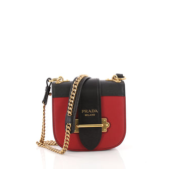 Prada Pionniere Crossbody Bag City Calfskin with Saffiano Leather Small Red 3388601