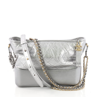 Chanel Gabrielle Hobo Quilted Aged Calfskin Medium Silver 3389001