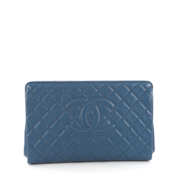Chanel Timeless CC Clutch Quilted Caviar Large Blue 3390604