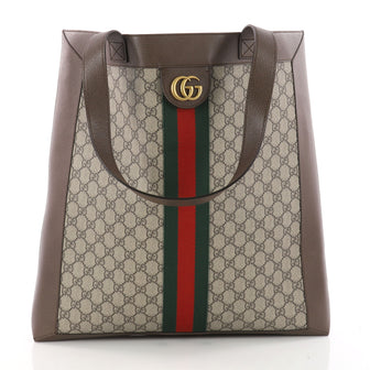 Gucci Ophidia Soft Open Tote GG Coated Canvas Large Gray 3391501
