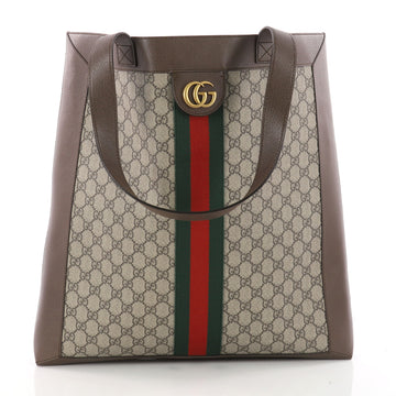 Gucci Ophidia Soft Open Tote GG Coated Canvas Large Gray 3391501