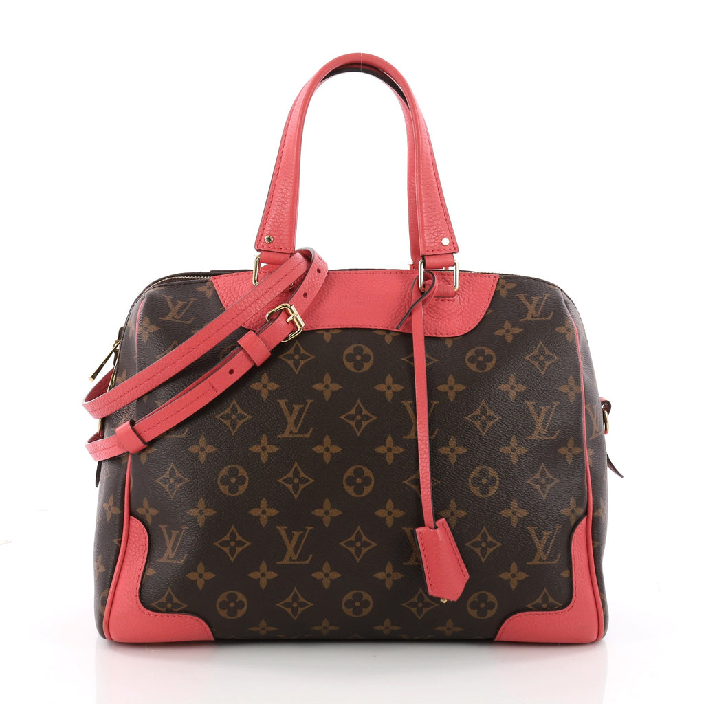 Louis Vuitton Retiro Red Leather Hand Bag Monogram for Sale in